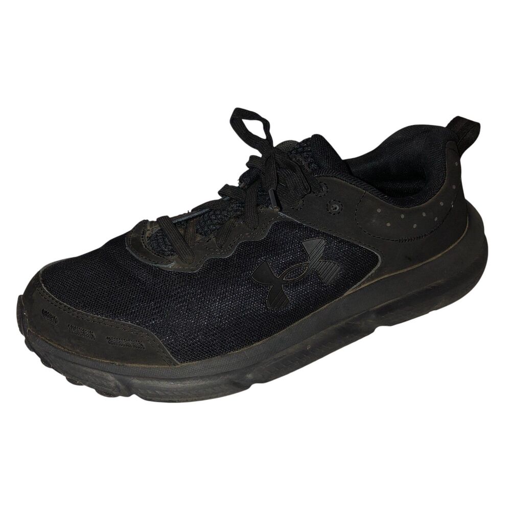 Under Armour Charged Assert 9 Mens Sz 9 2E Wide Black Athletic Sneakers Shoes